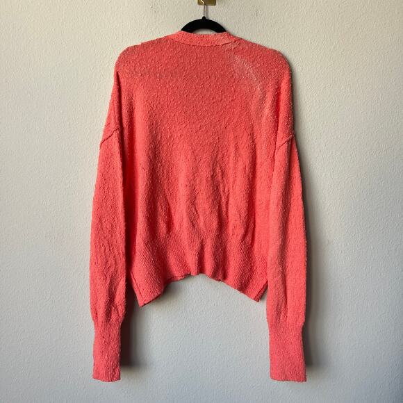 Free People Found My Friend Cardigan in Coral Orange Size S - Picture 3 of 7